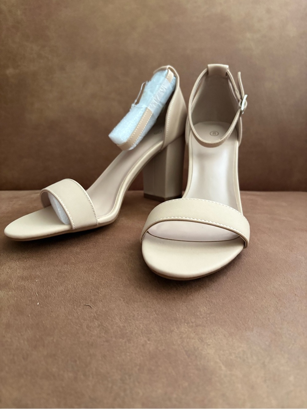 Coasis Nude Block Heel Sandals With Ankle Strap.  Size 8. NIB